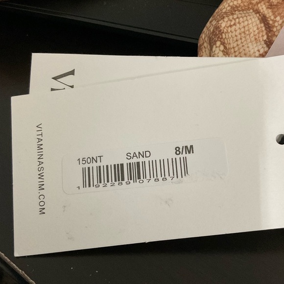 VITAMIN A Bikini Top Tan Reptile Print Size Medium - Picture 6 of 10